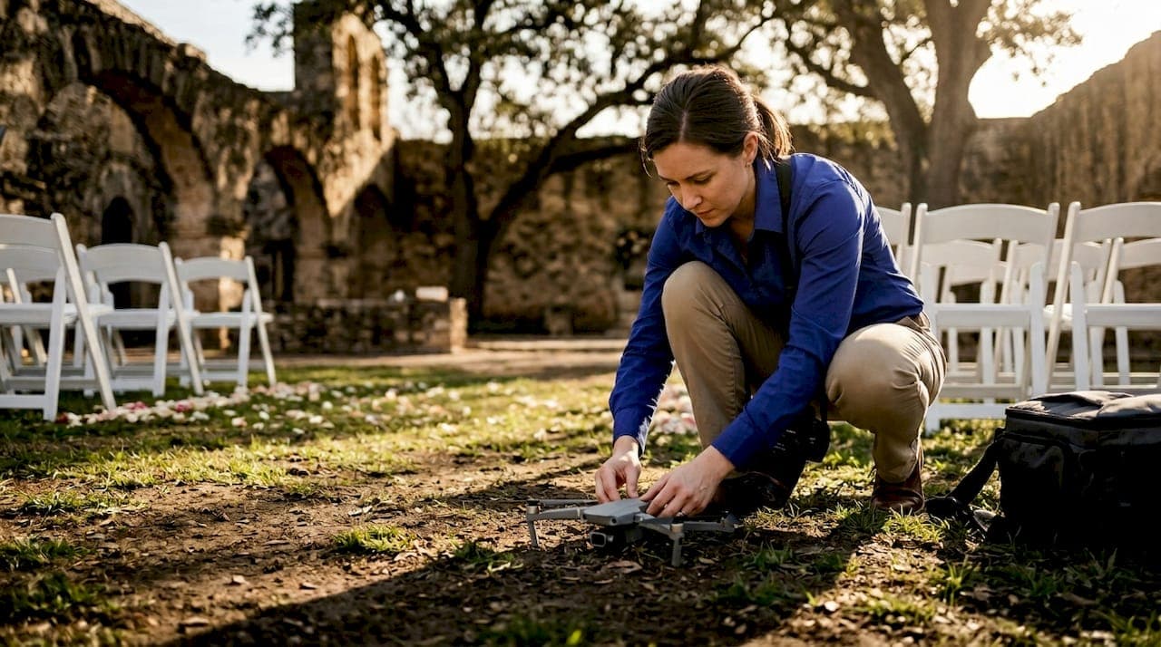 Elevate your San Antonio wedding with drone photography