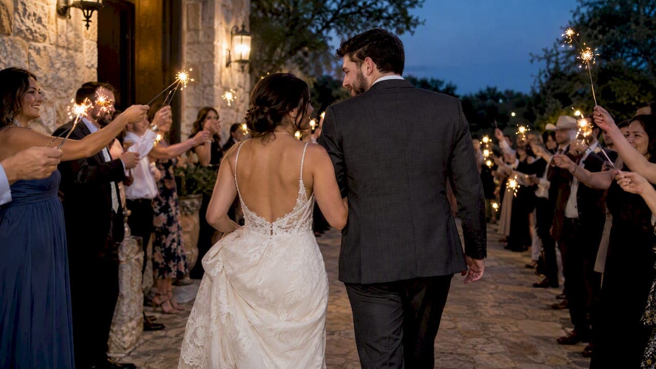 Couples: Dusk Ready Sparkler Exit Photos, Photographer Curated Inspiration